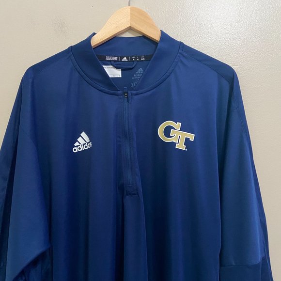 Adidas Georgia Tech GT Yellow Jackets Team Issue 1/4 Zip Knit Aeroready Mens - Picture 2 of 10